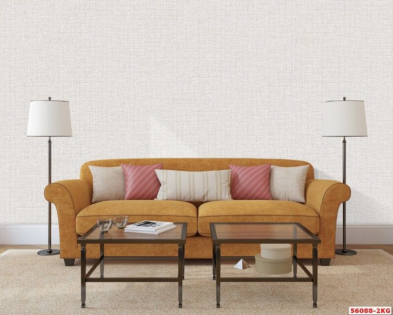 Để làm đẹp phòng khách, sử dụng mẫu giấy dán tường đơn sắc mã 56088-2 để trang trí tường.